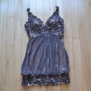 Jovani Beaded 100% Silk Cocktail Dress